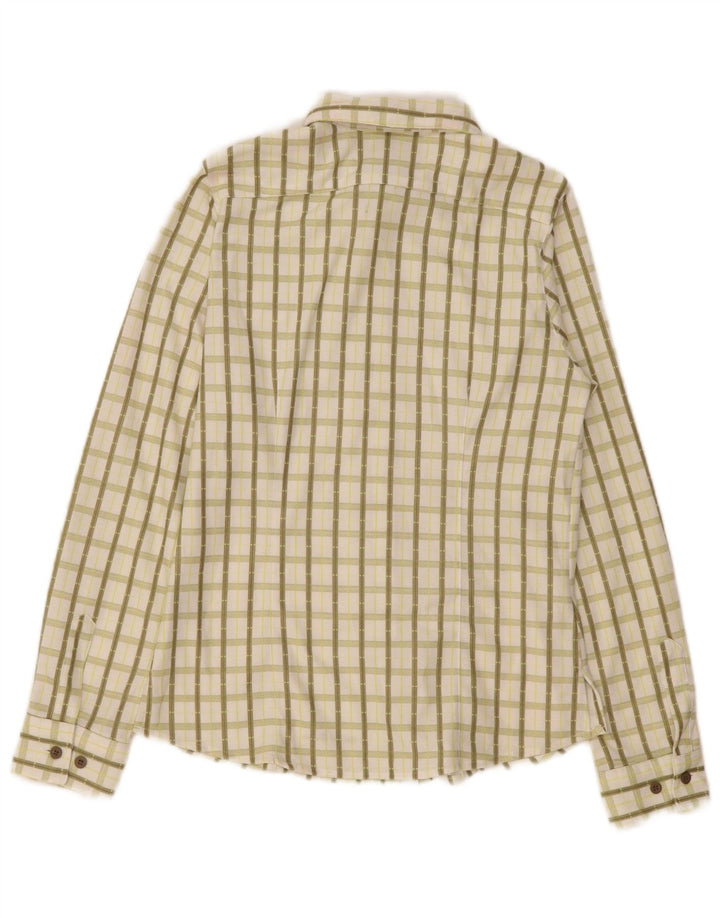 Think Pink Boys Shirt 11-12 Years Medium Off White Check Polyester