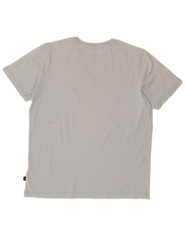 Puma Mens Graphic T-Shirt Top Médio Algodão Azul