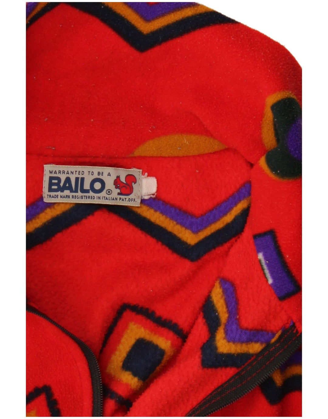 Bailo Mens Zip Neck Fleece Jumper XL Red Geometric