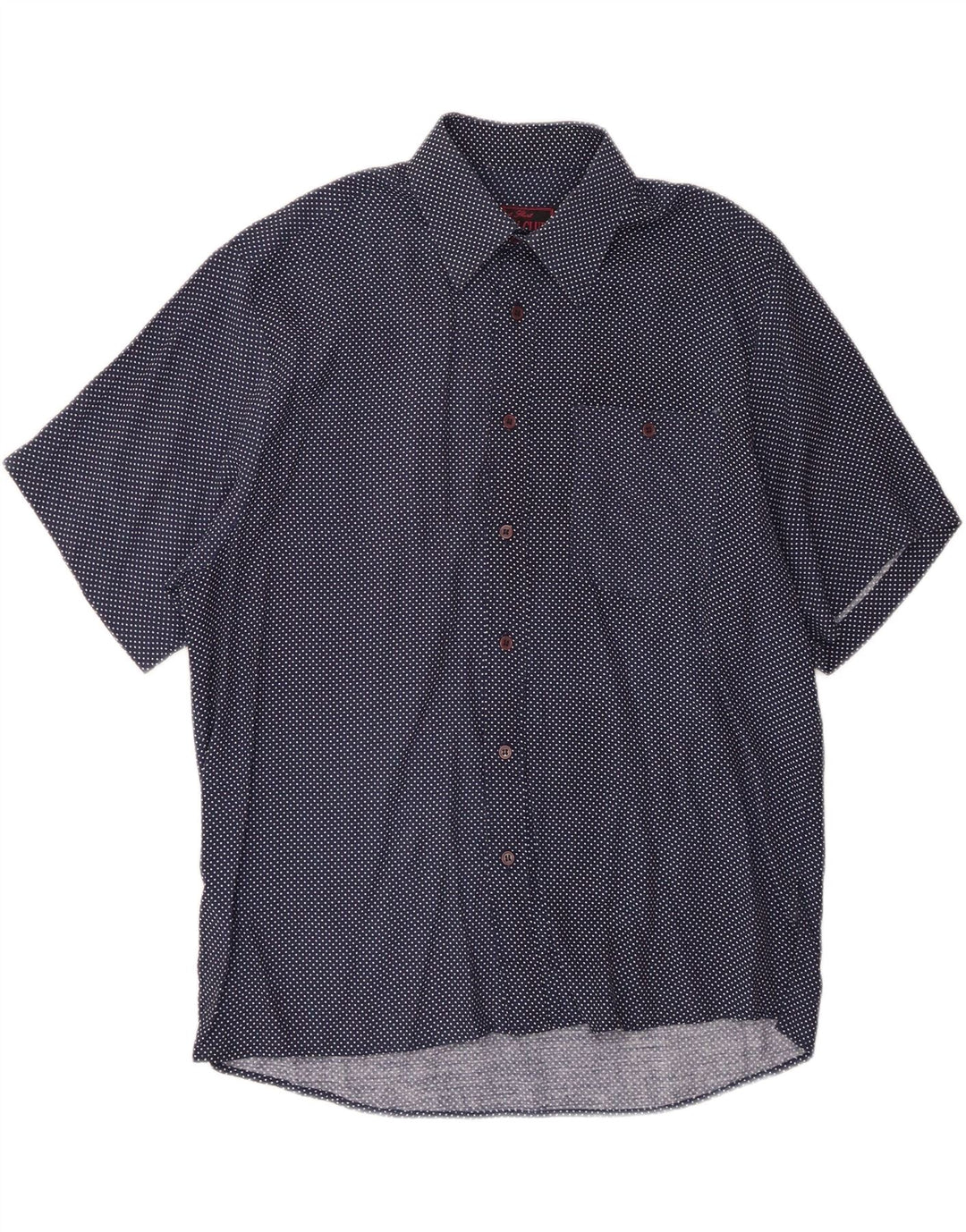 COTTON CLUB Mens Short Sleeve Shirt Medium Navy Blue Polka Dot Vintage Cotton Club and Second-Hand Cotton Club from Messina Hembry 