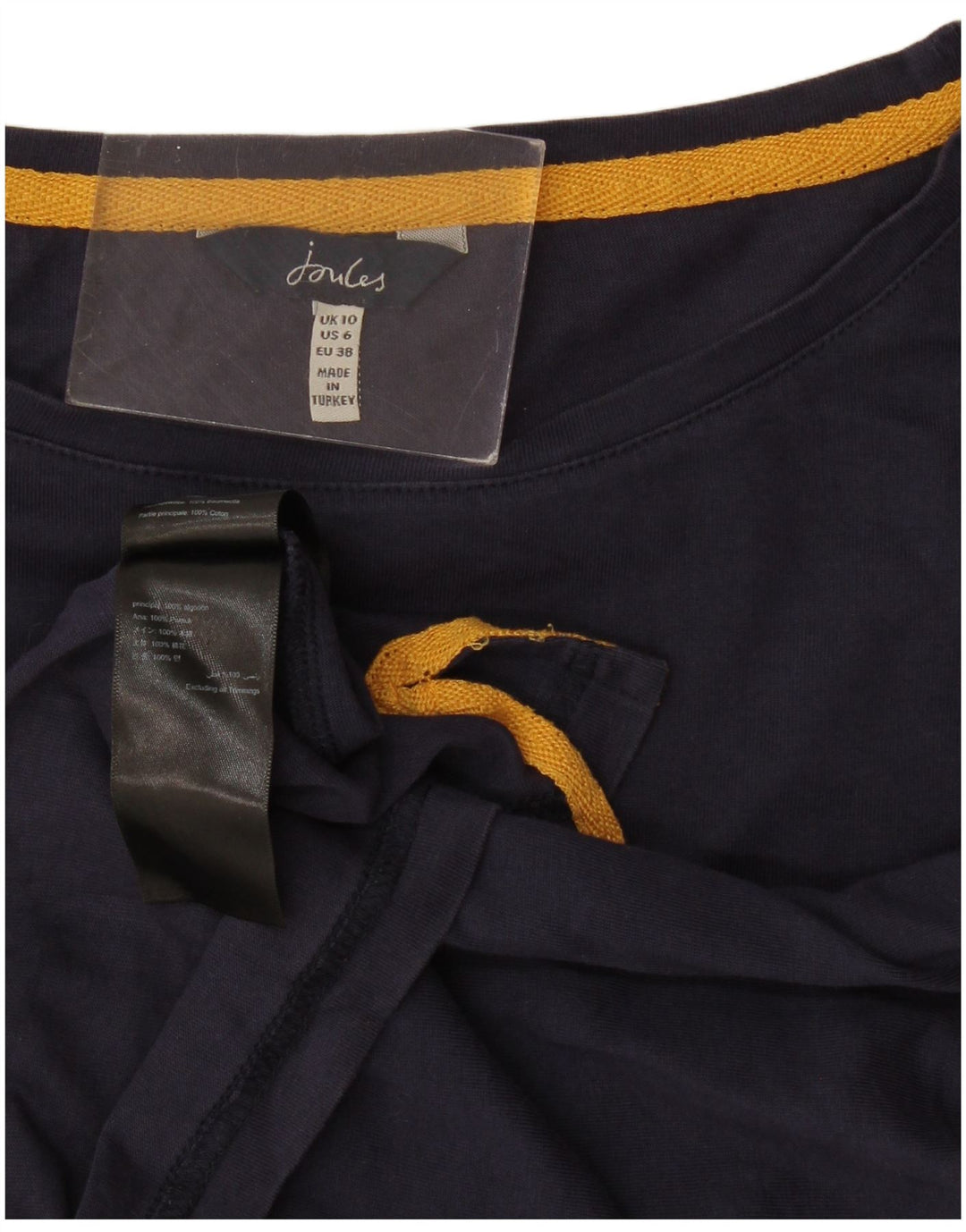 Joules Womens Oversized Top Long Sleeve UK 10 Small  Navy Blue Cotton
