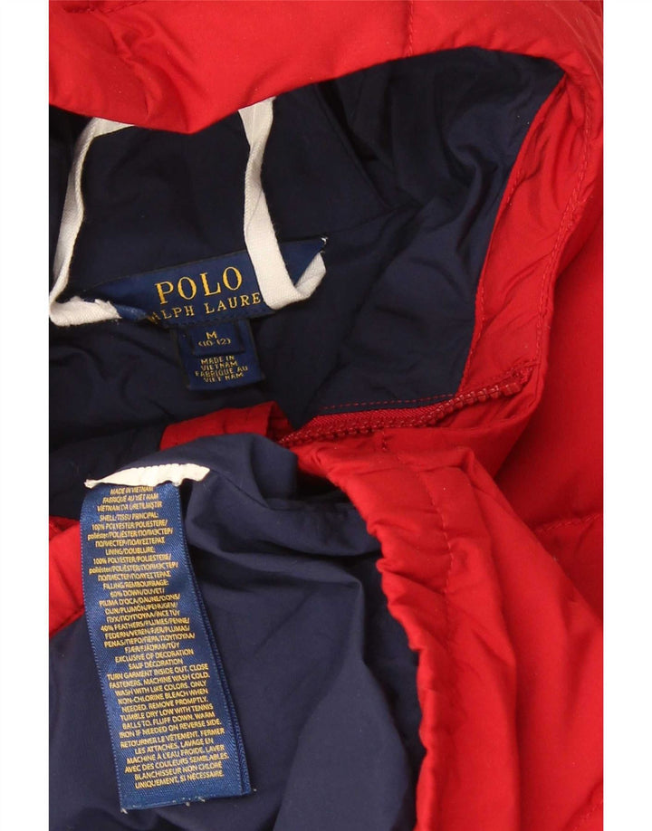 Polo Ralph Lauren Boys Hooded Padded Jacket 10-11 Years Medium Red