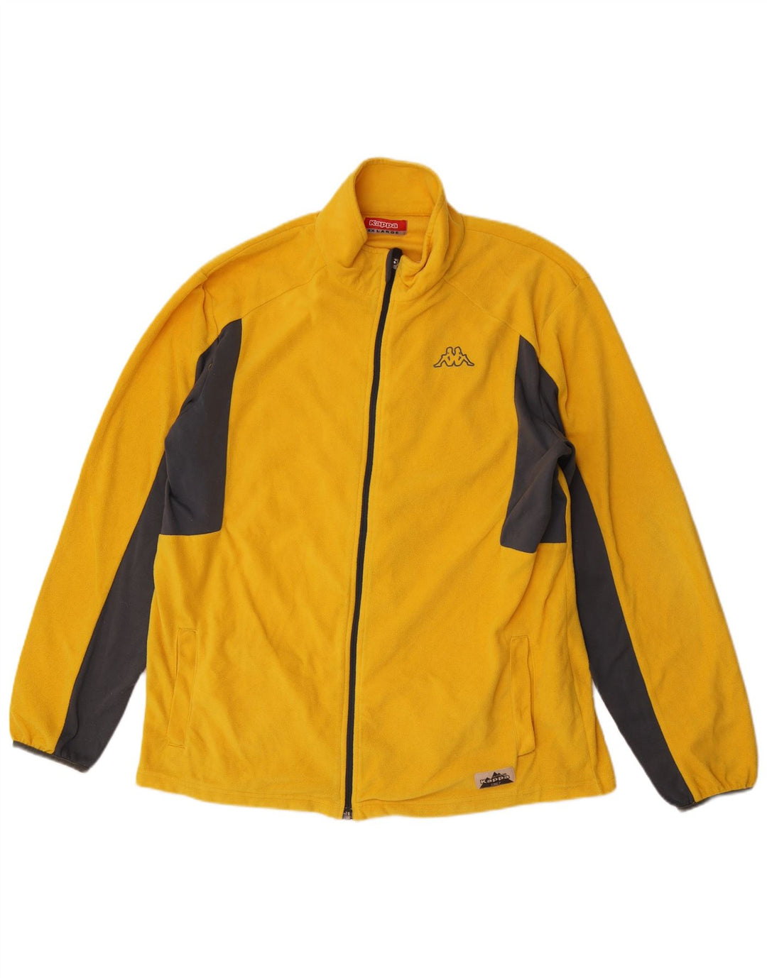 Kappa Mens Fleece Jacket UK 44 2XL Yellow Colourblock Polyester