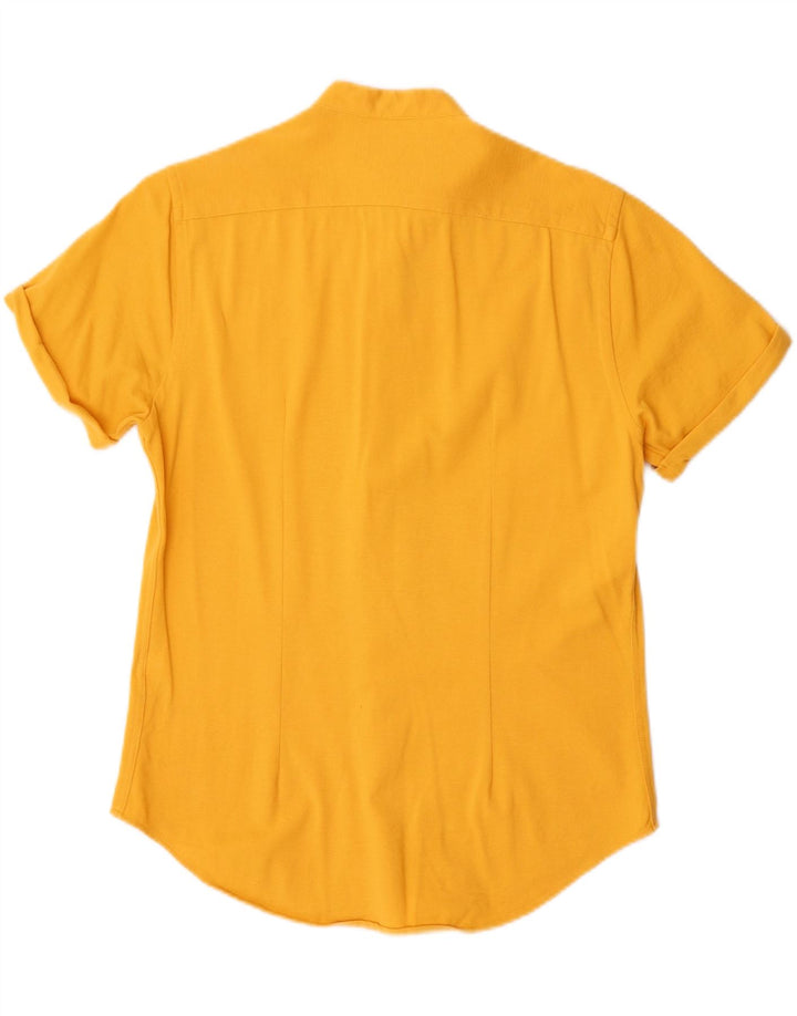 Zara Mens Short Sleeve Slim Fit Shirt Small Yellow