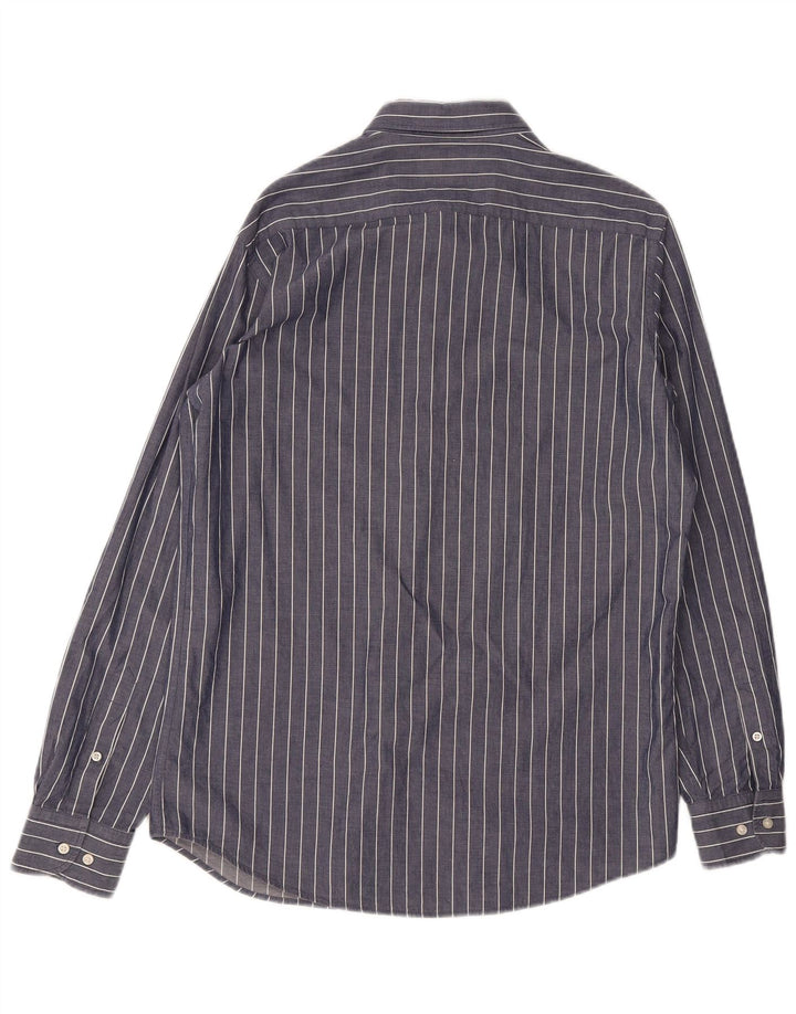 Camicia da uomo vestibilità regolare Massimo Dutti in cotone a righe blu navy medio