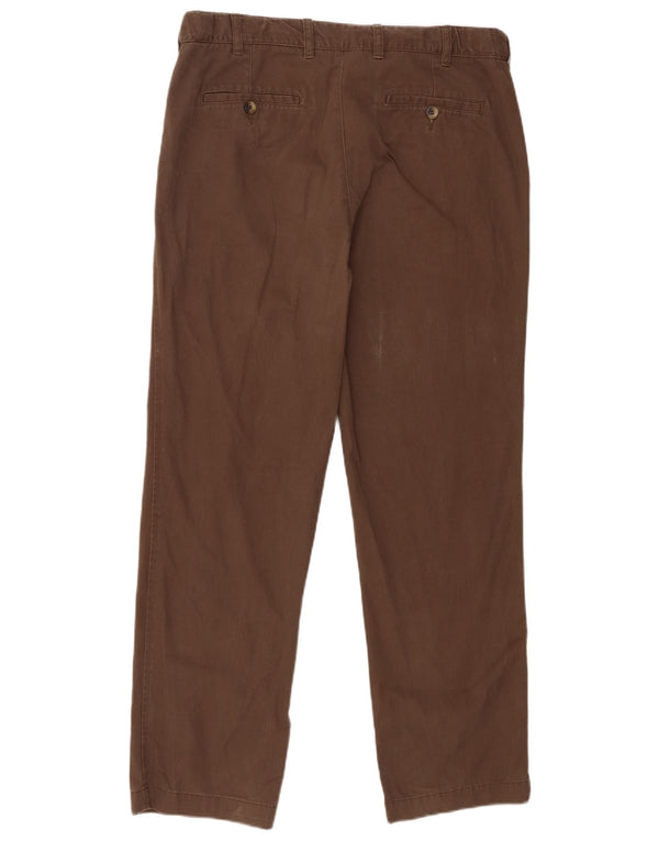 Calça chino reta masculina James Pringle W38 L31 algodão marrom