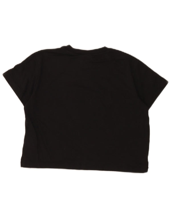 Champion Crop Graphic T-Shirt-Oberteil für Mädchen, 9–10 Jahre, mittlere schwarze Baumwolle
