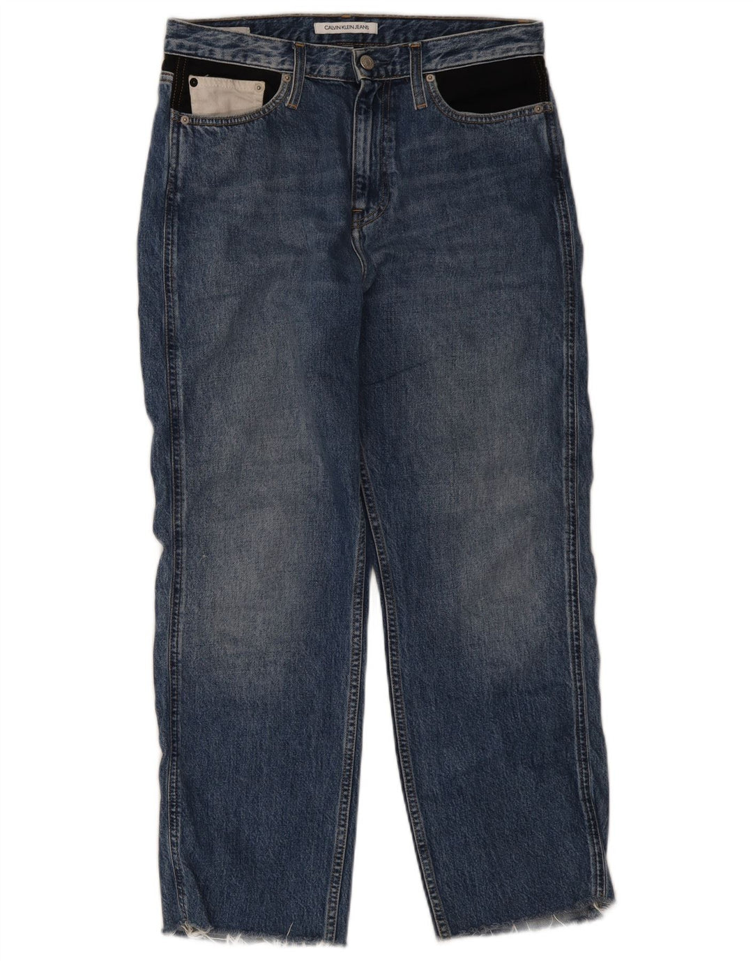 Calvin Klein Womens Straight Jeans W30 L26 Blue Cotton