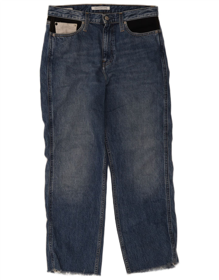 Calvin Klein Womens Straight Jeans W30 L26 Blue Cotton