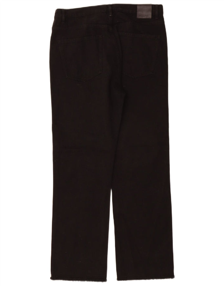 Massimo Dutti Womens High Rise Straight Jeans EU 40 Medium W30 L29 Black