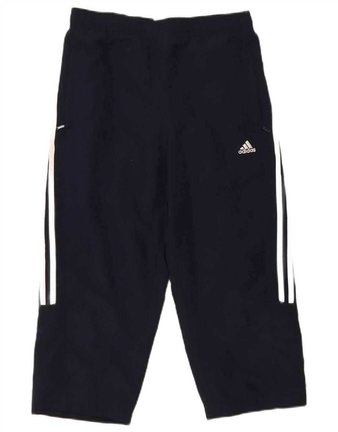 Adidas Dame Capri Træningsdragt Bukser UK 10 Small Navy Blue Polyester