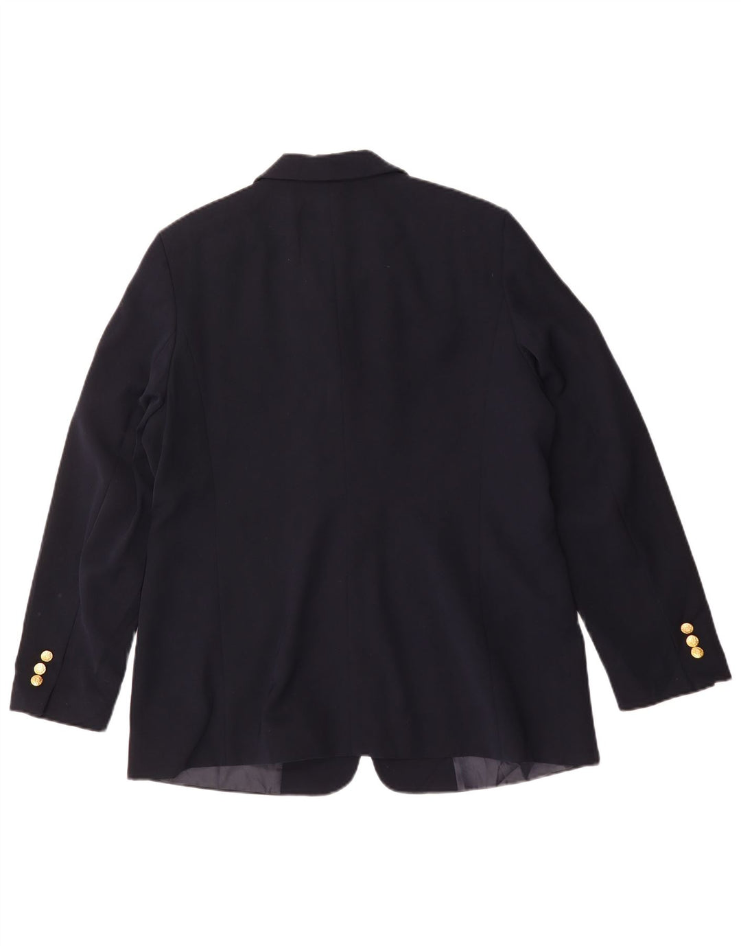 L.L.Bean Womens Regular Fit Blazer Jacket US 14 XL Navy Blue Polyester