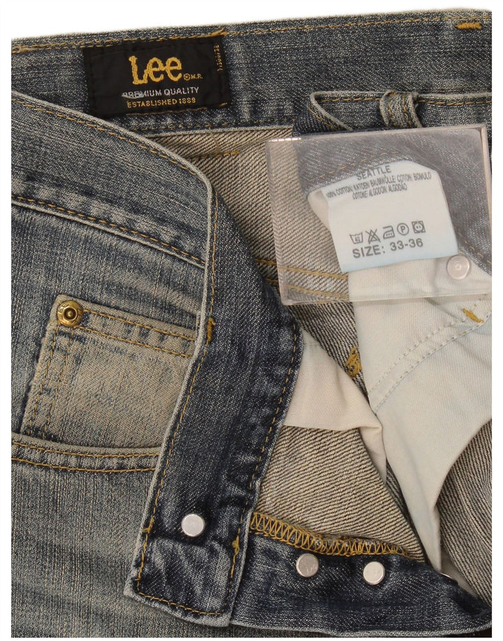 Lee Womens Seattle Straight Jeans  W33 L32 Blue Cotton