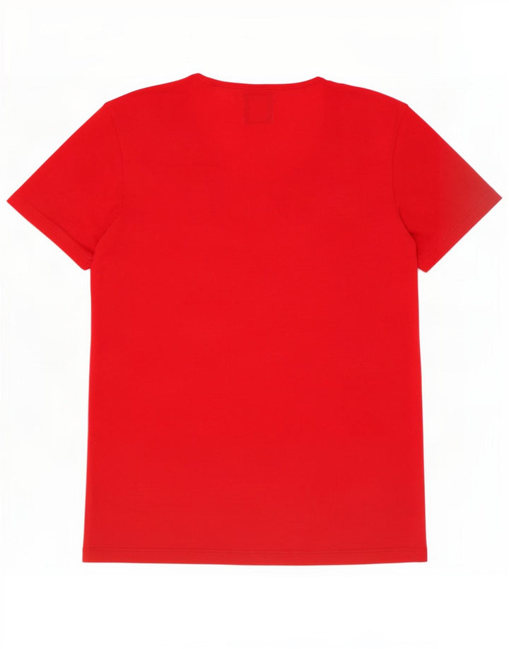 Zara Hombre Camiseta Gráfica Top Medio Rojo