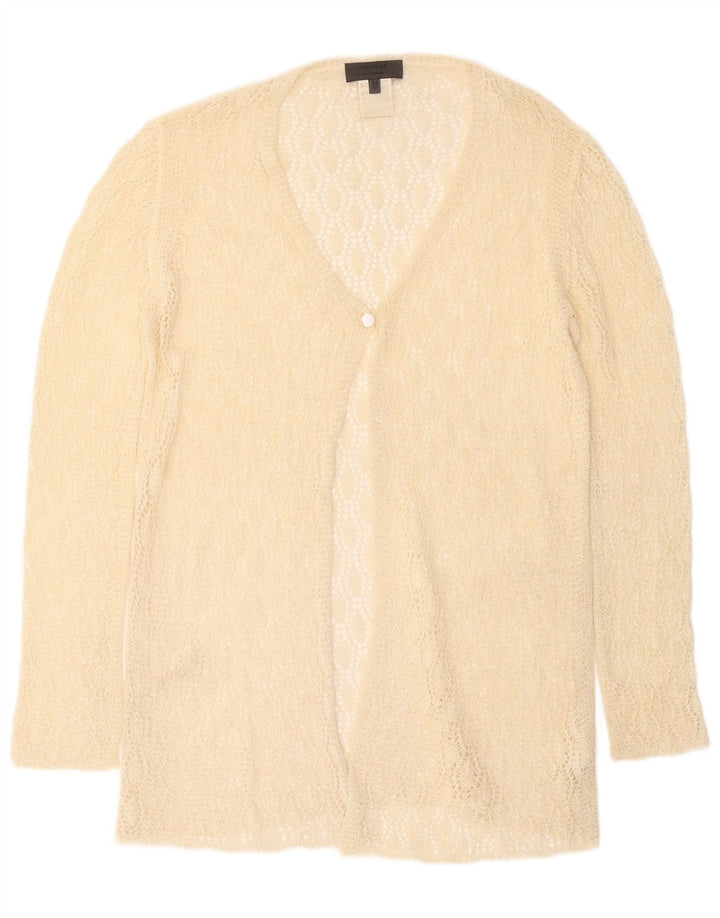 Les Copains Womens See Through Cardigan Sweater IT 42 Medium Off White