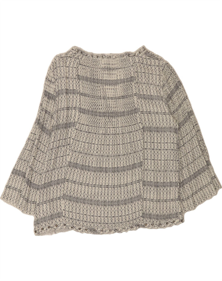 PEPE JEANS Womens Oversized Pullover Shirt UK 10 Small White Geometric Vintage PEPE Jeans and Second-Hand PEPE Jeans from Messina Hembry 