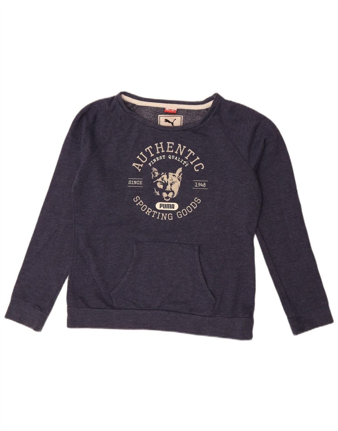 Puma Womens Graphic Sweatshirt Jumper UK 14 Large Navy Blue