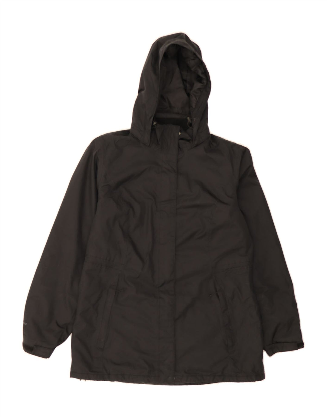 EDDIE BAUER Womens Hooded Windbreaker Jacket UK 14 Medium Black Polyester Vintage Eddie Bauer and Second-Hand Eddie Bauer from Messina Hembry 