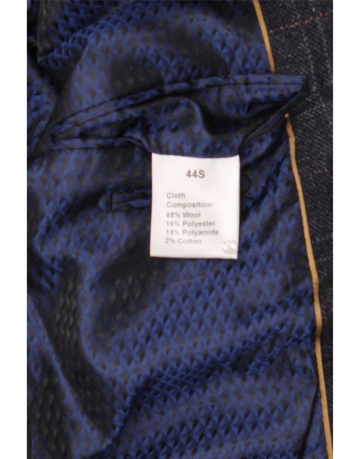 Giacca blazer da uomo a 2 bottoni Douglas UK 44 2XL lana a quadri blu navy