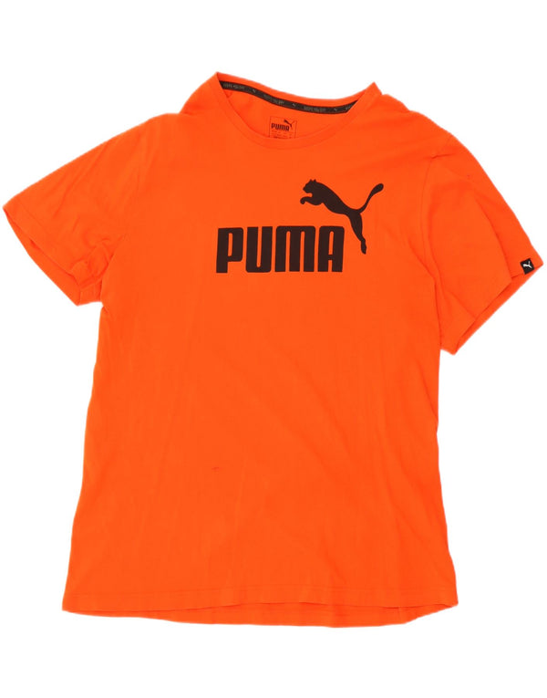 Puma Mens Graphic T-Shirt Top XL Orange Cotton