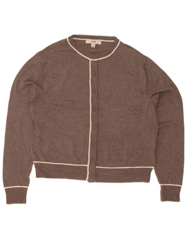 Marks & Spencer Dame Cardigan Sweater UK 10 Small Brown Viscose