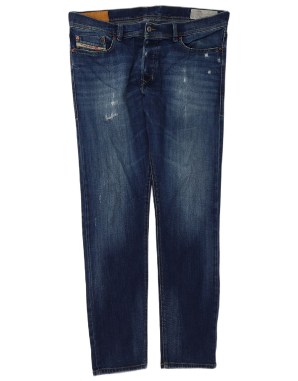 Diesel Mens Tepphar Distressed Carrot Slim Jeans W36 L32 Blue Cotton