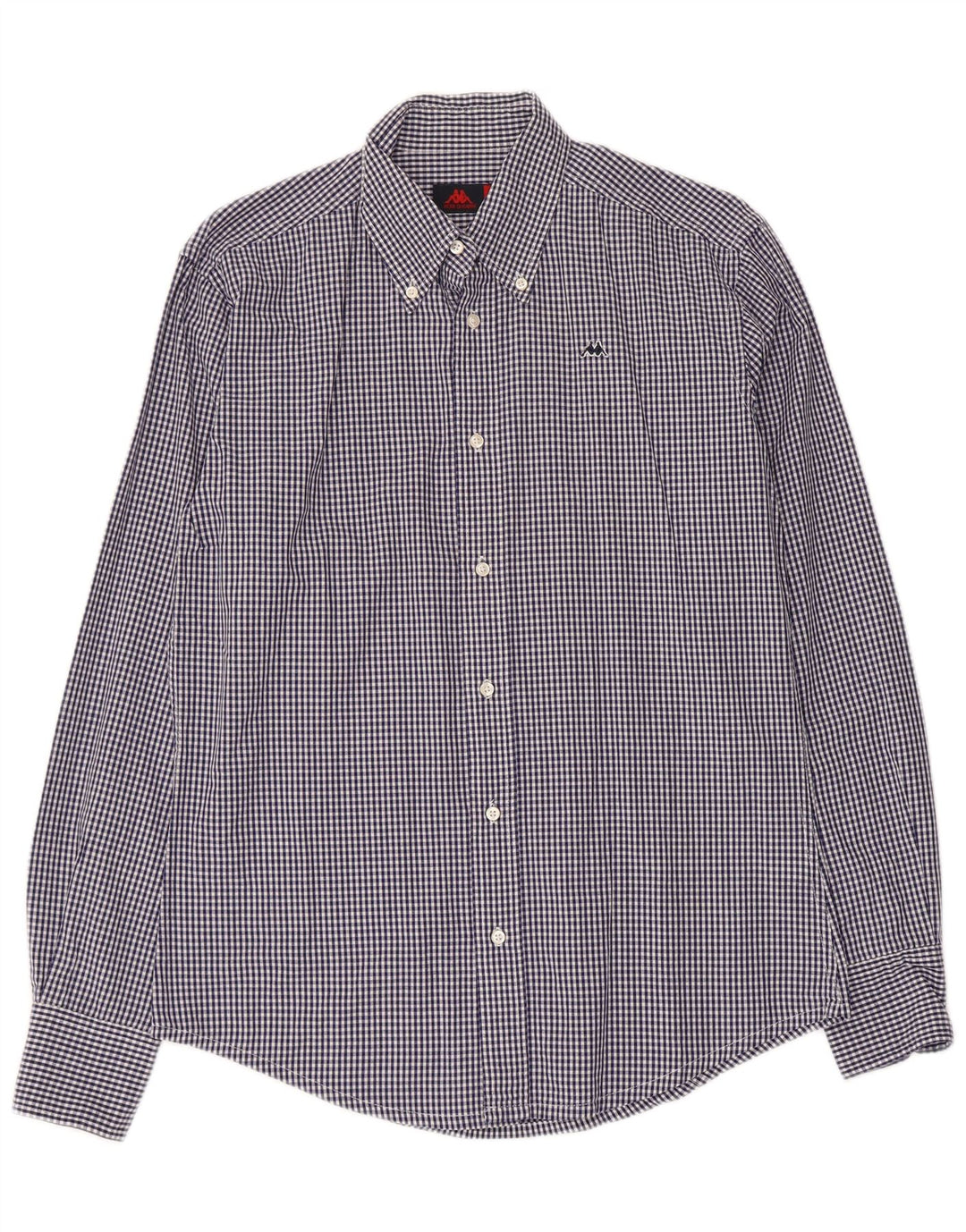 Kappa Mens Shirt Medium Blue Gingham Cotton