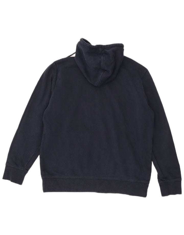 Reebok Mens Graphic Hoodie Jumper Medium Navy Blue Cotton
