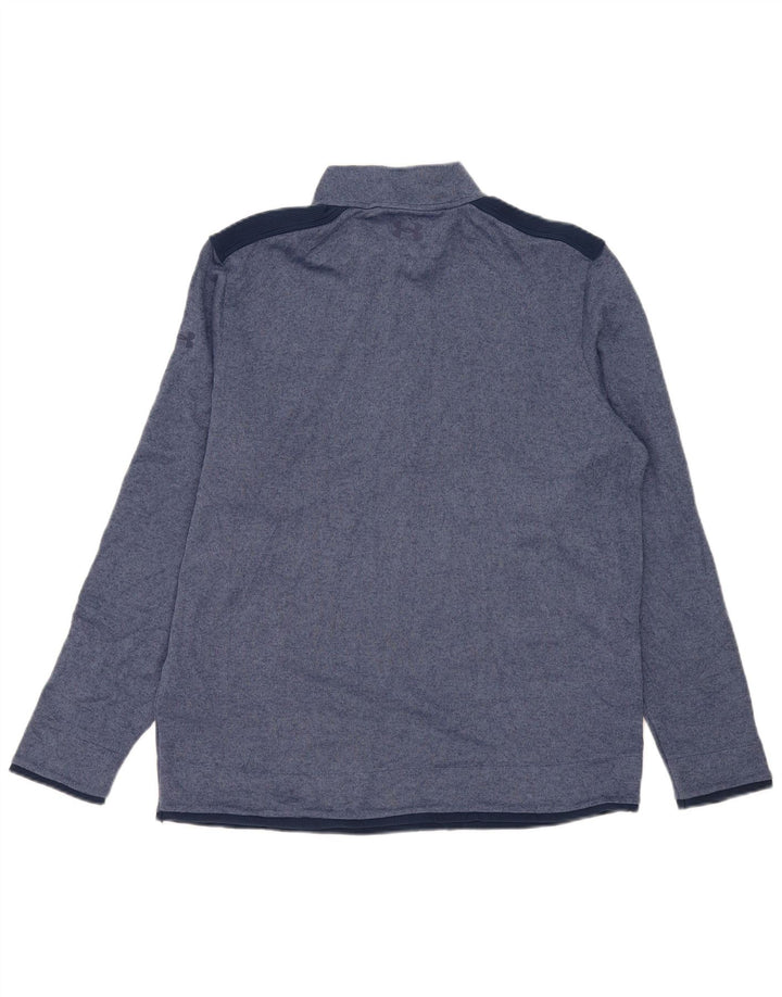 Under Armour Mens Cold Gear Pulôver Treino Top XL Azul Marinho Colourblock