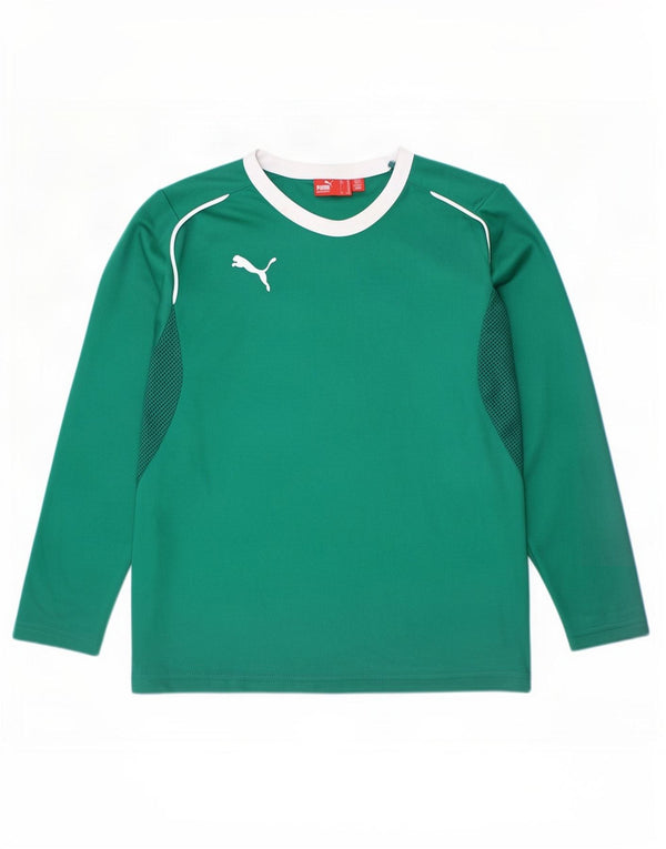 Puma Boys Top Langærmet 9-10 År Grøn Colourblock