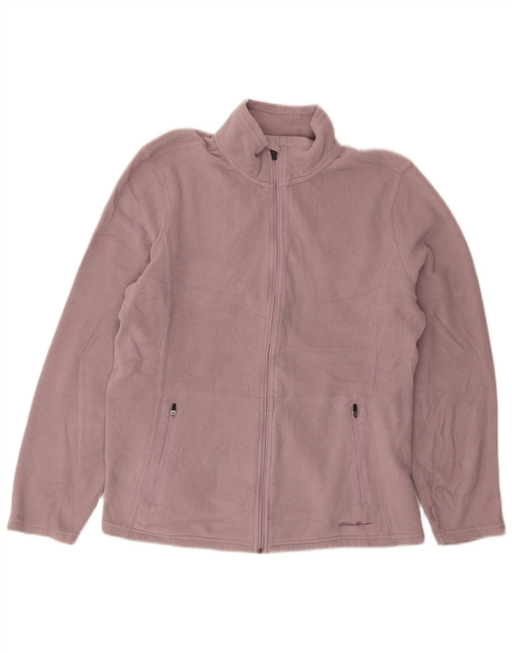 Eddie Bauer Womens Fleece Jacket UK 16 Large Purple Polyester