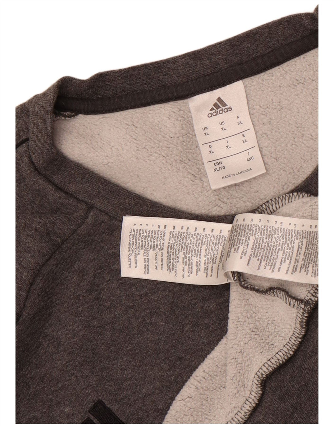 Adidas Herre Sweatshirt Jumper XL Grå Bomuld