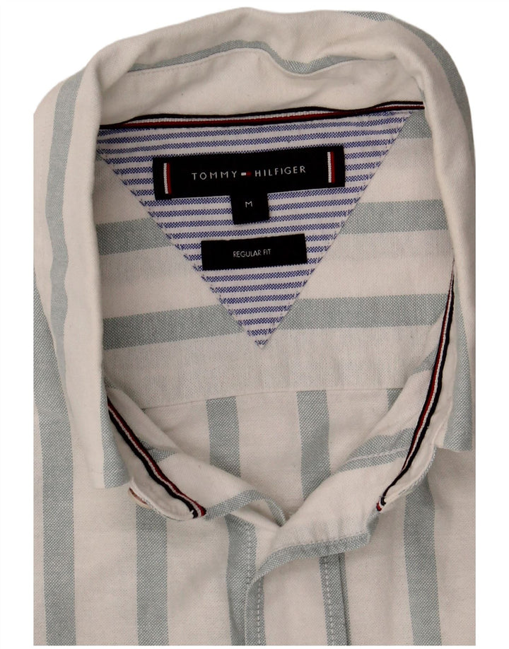 Tommy Hilfiger Mens Regular Fit Shirt Medium White Striped Cotton