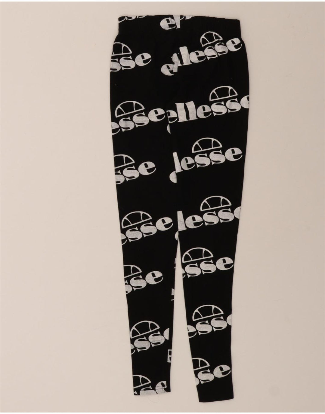 ELLESSE Womens Graphic Leggings UK 8 Small Black Cotton Vintage Ellesse and Second-Hand Ellesse from Messina Hembry 