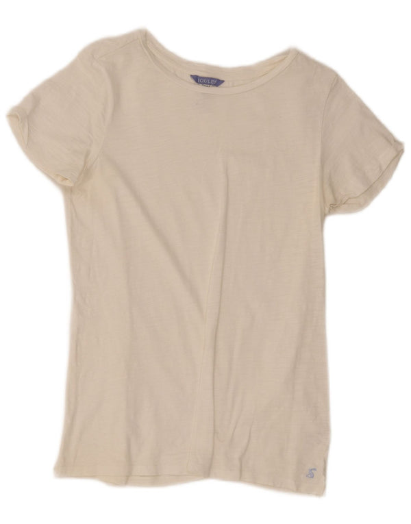 T-shirt da donna Joules Top UK 12 cotone bianco medio