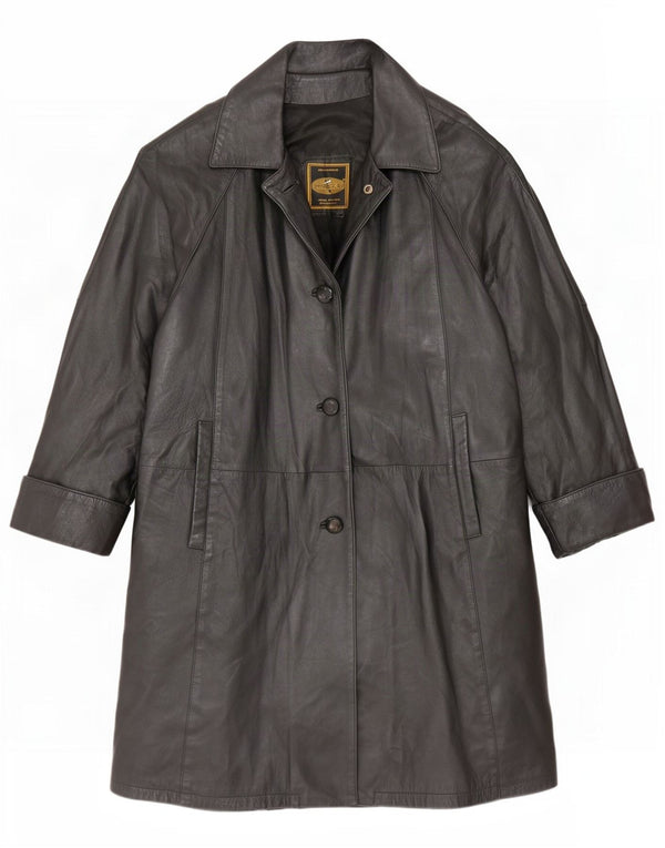 Casaco de couro feminino Douglas UK 16 grande preto