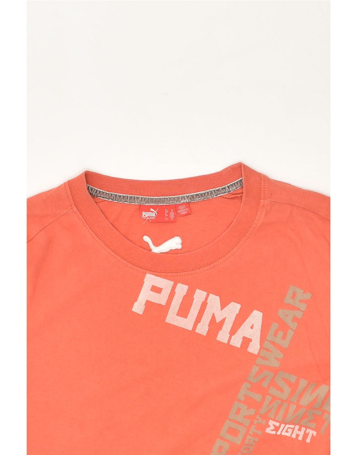 PUMA Mens Graphic T-Shirt Top Medium Orange Cotton | Vintage Puma | Thrift | Second-Hand Puma | Used Clothing | Messina Hembry 