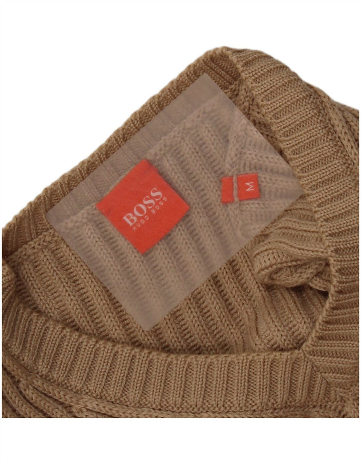 Hugo Boss Mens V-Neck Jumper Sweater Medium Beige
