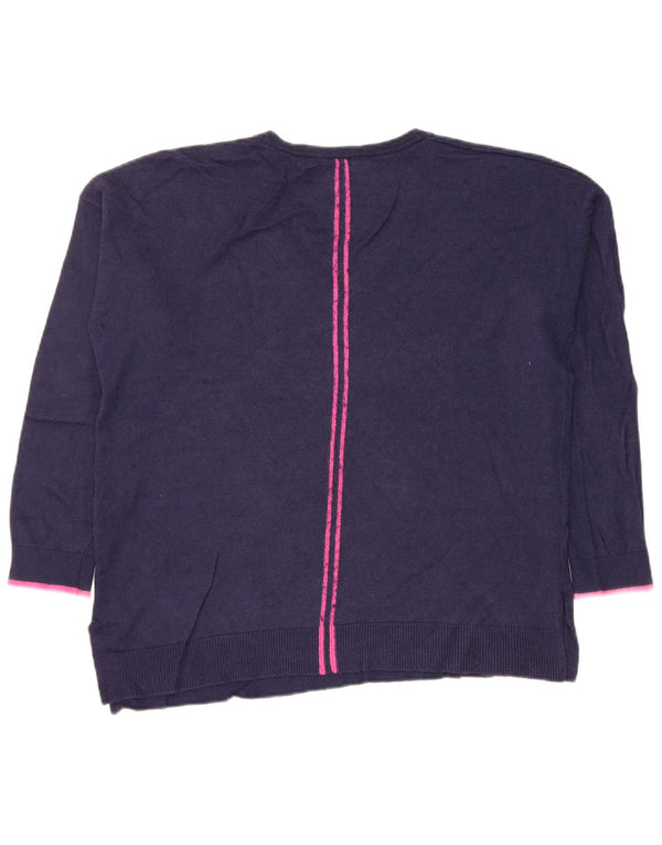 Joules Dame V-hals sweater UK 14 Medium Navy Blue Viscose