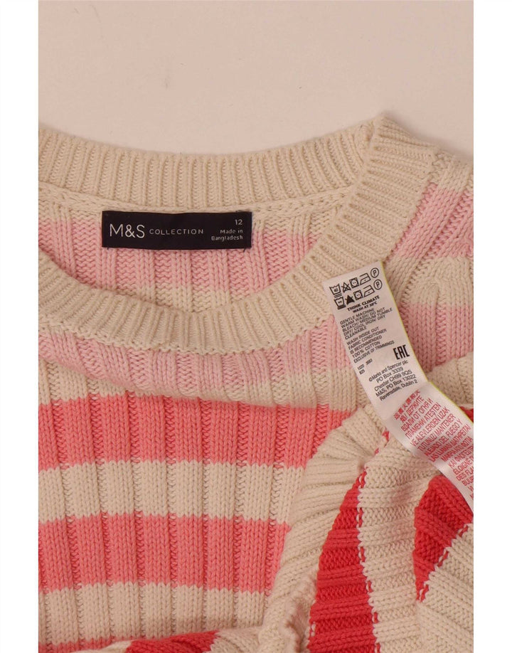 Marks & Spencer Dame Boat Neck Jumper Sweater UK 12 Medium Flerfarvet