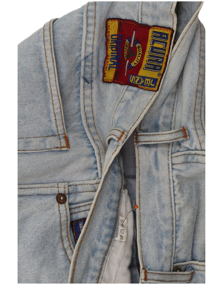 VINTAGE Womens Denim Shorts W29 Medium Blue Cotton