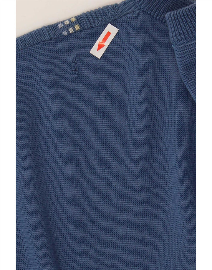 Gabicci Herre V-hals sweater Medium Blue Geometrisk Uld