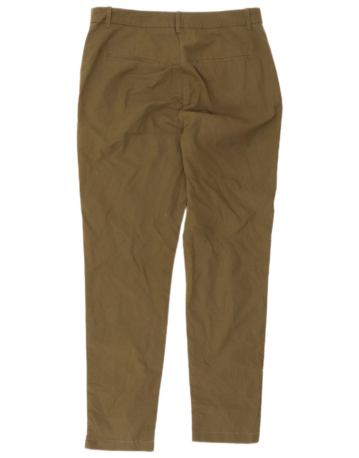 Marks & Spencer Womens Slim Capri Trousers UK 12 Medium W32 L20 Khaki