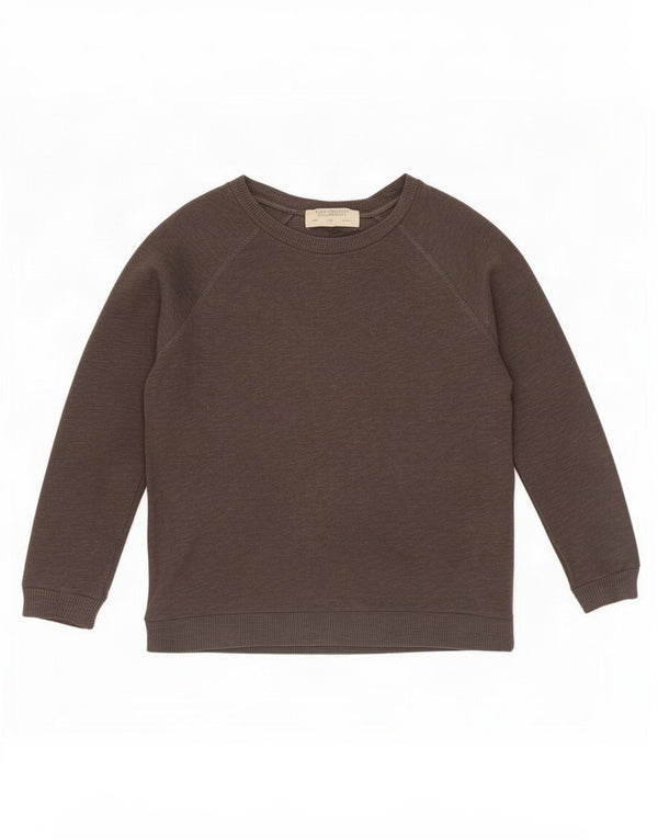 Top Zara Trafaluc da donna oversize a maniche lunghe UK 10 piccolo grigio chiazzato