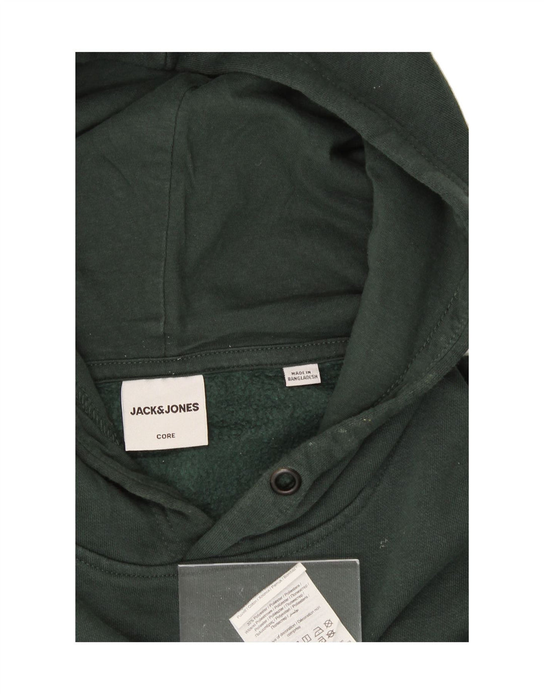 JACK & JONES Mens Core Graphic Hoodie Jumper Medium Green Colourblock Vintage Jack & Jones and Second-Hand Jack & Jones from Messina Hembry 