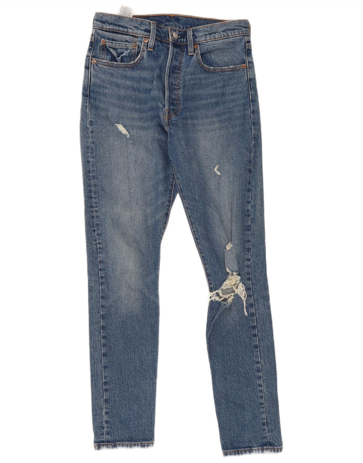 Levi's Womens 501 Distressed Slim Jeans W27 L30 Blue Cotton
