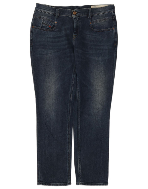 Diesel Womens Belthy-Ankle Regular Slim Straight Jeans W27 L27 Blue Cotton