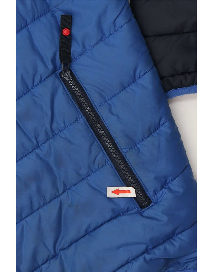 Jack Wolfskin Wattierte Jungenjacke mit Kapuze, 13–14 Jahre, blaues Polyester