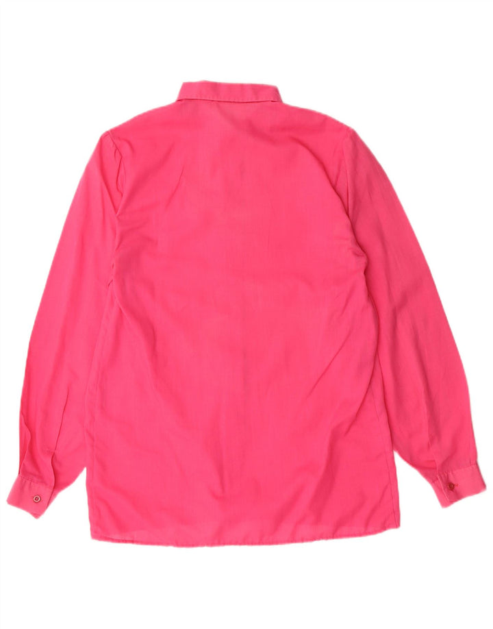 VINTAGE Womens Shirt Blouse UK 12 Medium Pink