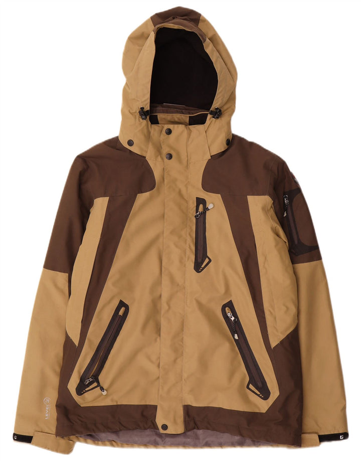 Killtec Mens Hooded Windbreaker Jacket UK 38 Medium Brown Colourblock